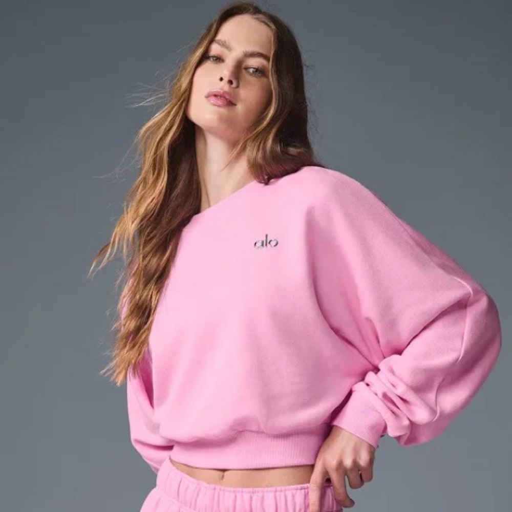 Sweet Pink Cropped Accolade Crewneck